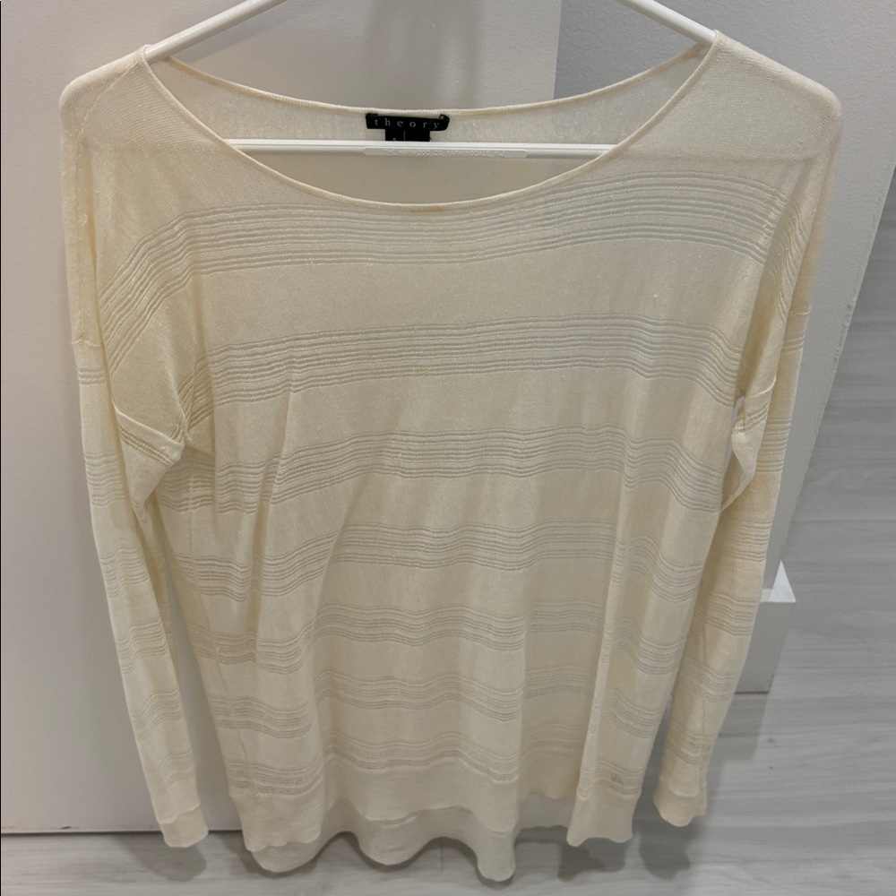 Theory Ivory Knit Top Size S